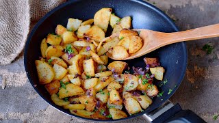 How To Make Perfect Crispy German Panfried Potatoes Bratkartoffeln [upl. by Raveaux]