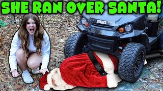 She Ran Over SANTA Santa Got Runover By A Golf Cart Skit [upl. by Nilknarf]