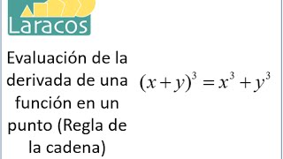 Evaluación de la derivada de una función en un punto Regla de la cadena [upl. by Yenitirb]