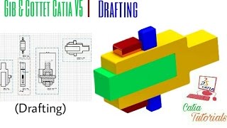 Gib and Cotter Joint Catia V5Assembly Drafting  Catia Tutorials [upl. by Sherburne]