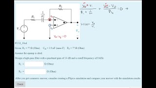 Active Filter Circuits  Design a highpass filter with a passband gain of 14 dB and a cutoff fr [upl. by Compte]