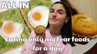 Eating only my fear foods for a day whilst ALL IN intense  ED recovery [upl. by Nevaed]