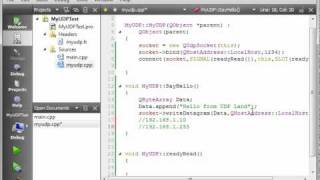 C Qt 71 QUDPSocket [upl. by Ennirac]