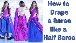 How to wear a Cancan Saree  How to Drape Saree like Half Saree  How to Half Saree  Tia Bhuva [upl. by Hestia]