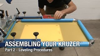 MampR Kruzer Manual Screen Printing Press  Assembly Instructions  Part 2  Leveling Procedures [upl. by Keyek]