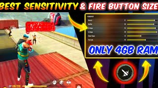 4 Gb Ram Best Sensitivity  For Free Fire  4 Gb Ram Best Fire Button Size  Auto Headshot Setting [upl. by Carhart959]