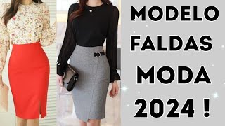 FALDAS DE MODA 2024  MODELOS Y ESTILOS DE FALDAS 2024 [upl. by Bullough]