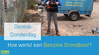 Hoe werkt een Benzine Grondboor  Uitleg over Grondboor  GECO Verhuur [upl. by Pry28]