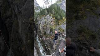 Canyon Swing in Glacier Canyon Switzerland Scary YES grindelwaldswitzerland getlostnow ​⁠ [upl. by Schwitzer496]