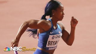 Team USAs women comfortably into 4x100 relay final  NBC Sports [upl. by Gnet]