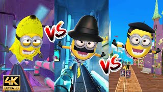 Minion Rush RaceMinion Rush Banana Man Vs Dad Vs Niko Minions Bratts Lair Vs Grus Lab Vs Fun Land [upl. by Ted]