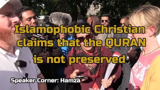 Islamophobic Christian claims that the Quran is not preserved – Speaker Corner Hamza [upl. by Rudolph]