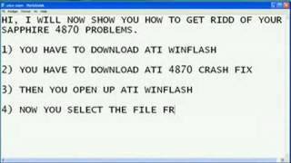 Sapphire Radeon 4870 Crash fix [upl. by Klinges555]