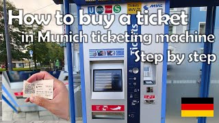 München Transport How to buy a weekly ticket in Munich ticketing machine  Step by step [upl. by Dralliw407]