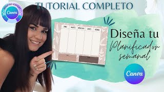 Planificador en Canva  Diseña tu propio planner semanal 💙 TUTORIAL CANVA 💙 [upl. by Atenek354]