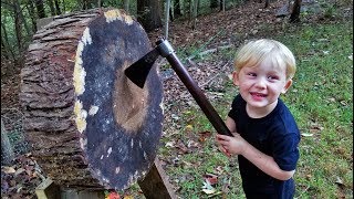 Making an AXE throwing target amp Tomahawk [upl. by Enytsuj23]