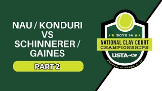 Doubles Final Part 2  USTA Boys 14 National Clay Court Championships 2023  Day 8 [upl. by Nilrem76]