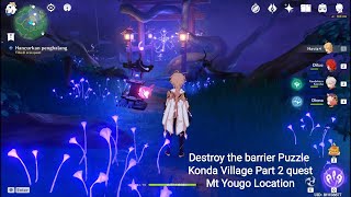 Destroy the barrier Puzzle Mt yougou location quest Inazuma  genshin impact [upl. by Nnaed521]