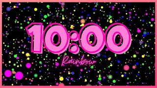 10 Minute Timer With Music RAINBOW LOVECLASSROOMHAPPY [upl. by Rolan283]