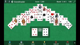 Microsoft Solitaire Classic Game  Pyramid Grandmaster Clear 3 Boards [upl. by Ehrsam]