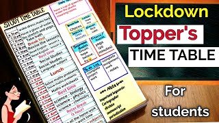 Topper Student Timetable In Lockdown  best Study Timetable for student Powerful Technic [upl. by Korie959]