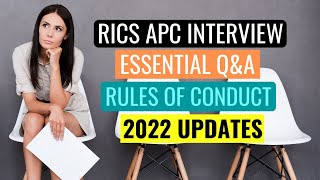 RICS APC MOCK INTERVIEW  ESSENTIAL QampA PRACTICE FOR 2022  RICS RULES OF CONDUCT [upl. by Garey]