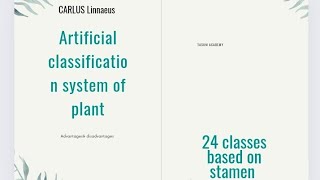 classification system of CARLUS Linnaeusartificial systemstudyyoutube shorts [upl. by Eiddet930]