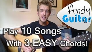 Play TEN songs with three EASY chords G A and D Beginners guitar lesson [upl. by Brittain846]