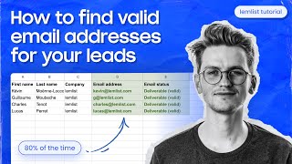 How to find valid email addresses for your leads lemlist tutorial [upl. by Adniuqal]