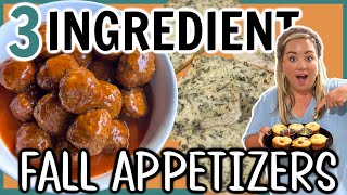 MUST TRY 3 INGREDIENT FALL APPETIZERS  EASY PARTY FOOD  THE EASIEST RECIPES YOU WILL EVER MAKE [upl. by Ecirtaeb]