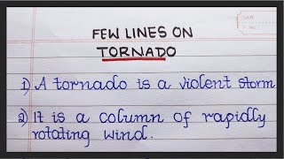 Few Lines on Tornado in English  10 Lines on Tornado  About Tornado in English [upl. by Siryt]