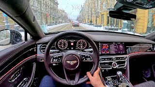 2024 BENTLEY FLYING SPUR AZURE V8  POV Test Drive  part 2  Winter time  4K HDR Ultra Quality [upl. by Nehemiah649]