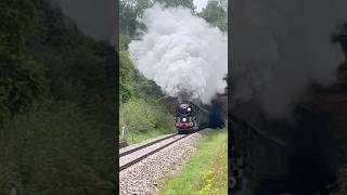 Bulleid steam explosion out of tunnel steamengine steamlocomotive trainspotting steamtrain [upl. by Yennej]