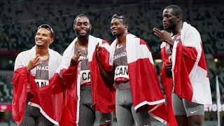 Olympics 4x100 mens relay results Canadas Andre De Grasse leads gold medal [upl. by Hardden]