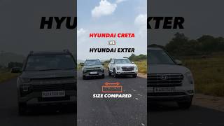 Hyundai Creta vs Hyundai Exter Dimensions compared Exter Creta Hyundai CarWale newcar [upl. by Elleirbag]