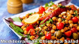 Mediterranean Chickpea Salad  The Delicious Crescent [upl. by Aihpled]