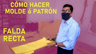 CÓMO HACER una FALDA RECTA  PT2  TRAZAR UN MOLDE o PATRÓN [upl. by Mot]