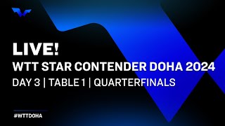 LIVE  T1  Day 3  WTT Star Contender Doha 2024  Quarterfinals [upl. by Terrene]