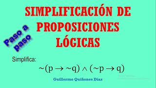 Simplificación de proposiciones logicas ejercicios resueltos profeguille [upl. by Bent]