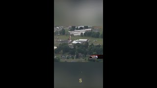 Sky 4 footage shows distance between Trump rally stage shooter location [upl. by Carolina]