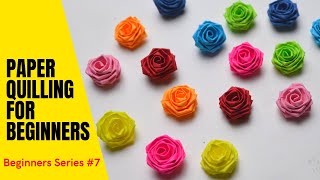 How to make paper Roses  Paper Quilling tutorial for rose making Easy to make rose  Crafts by anu [upl. by Mirna]