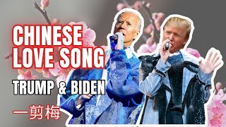 【Eng Sub】Trump amp Biden sing a Chinese love song Yi Jian Mei Xue hua piao piao  AI Cover [upl. by Airtina]