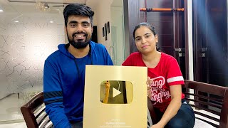 Golden Play Button  Unboxing 🥳  Youtube 1 Million Subscribers Completion 🥰  Dushyant Kukreja [upl. by Donahue]