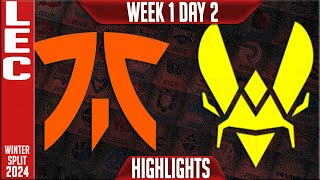 FNC vs VIT Highlights  LEC Winter 2024 Week 1 Day 2  Fnatic vs Team Vitality [upl. by Neyuh494]