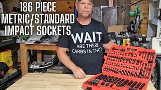 Socket Set  186 Pieces Metric and Standard Full Sockets  LLNDEI 14 amp 38 [upl. by Novyat46]