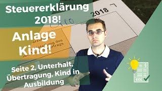 Steuererklärung 2018 Anlage Kind Seite 2 [upl. by Drawd886]