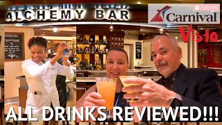 Carnival Alchemy Bar We review ALL 19 drinks on the menu  OffMenu Drinks  Carnival Vista [upl. by Einaoj]