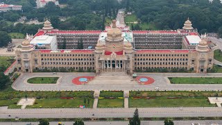 Vidhana soudha Bengaluru city 4k drone view video  Vidhansabha Bengaluru Karnataka aerial view [upl. by Rufena]