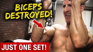 Biceps Workout in ONE Set GUARANTEED BICEP SORENESS [upl. by Hamirak]