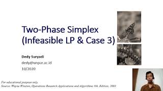 Week63 TwoPhase Simplex Method Infeasible Case amp Case 3 [upl. by Andromada]